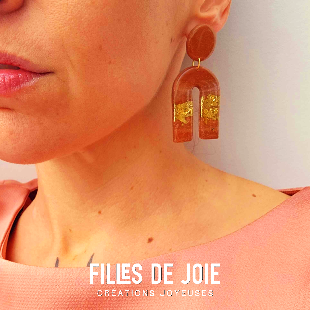 TERRE D'OR - Boucles d'oreilles terre