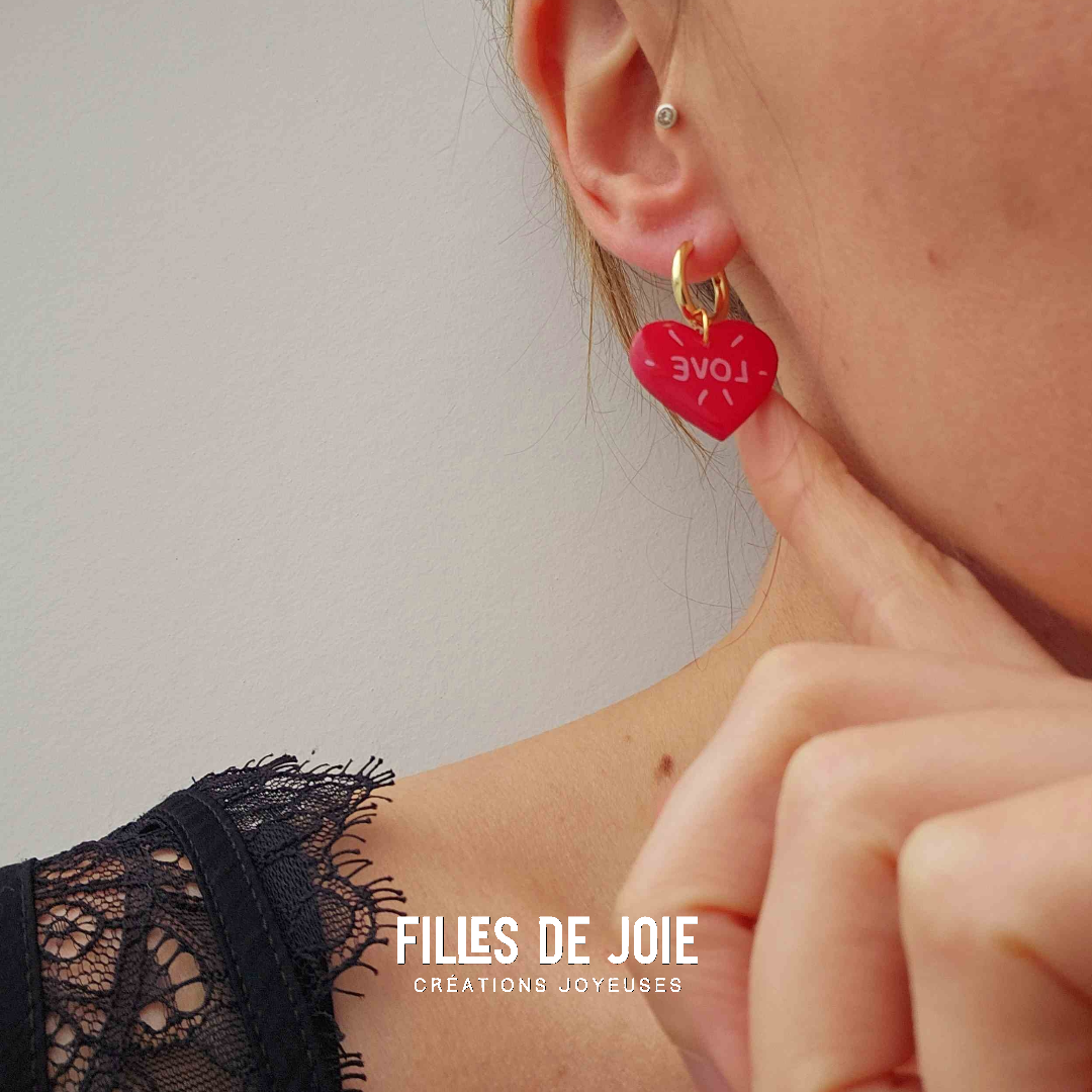 EX-VOTO - mini créole au coeur rose