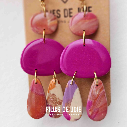 LES AMULETTES - Boucles d'oreilles - Magenta d'amour