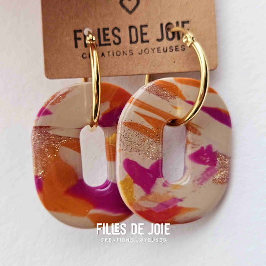 HAPPY PILLS - Boucles d'oreilles interchangeables - Beige vitaminé