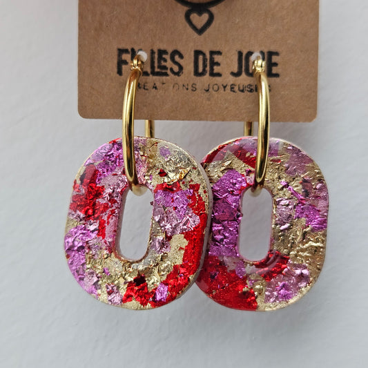 HAPPY PILLS - boucles d'oreilles interchangeable - Arty rose