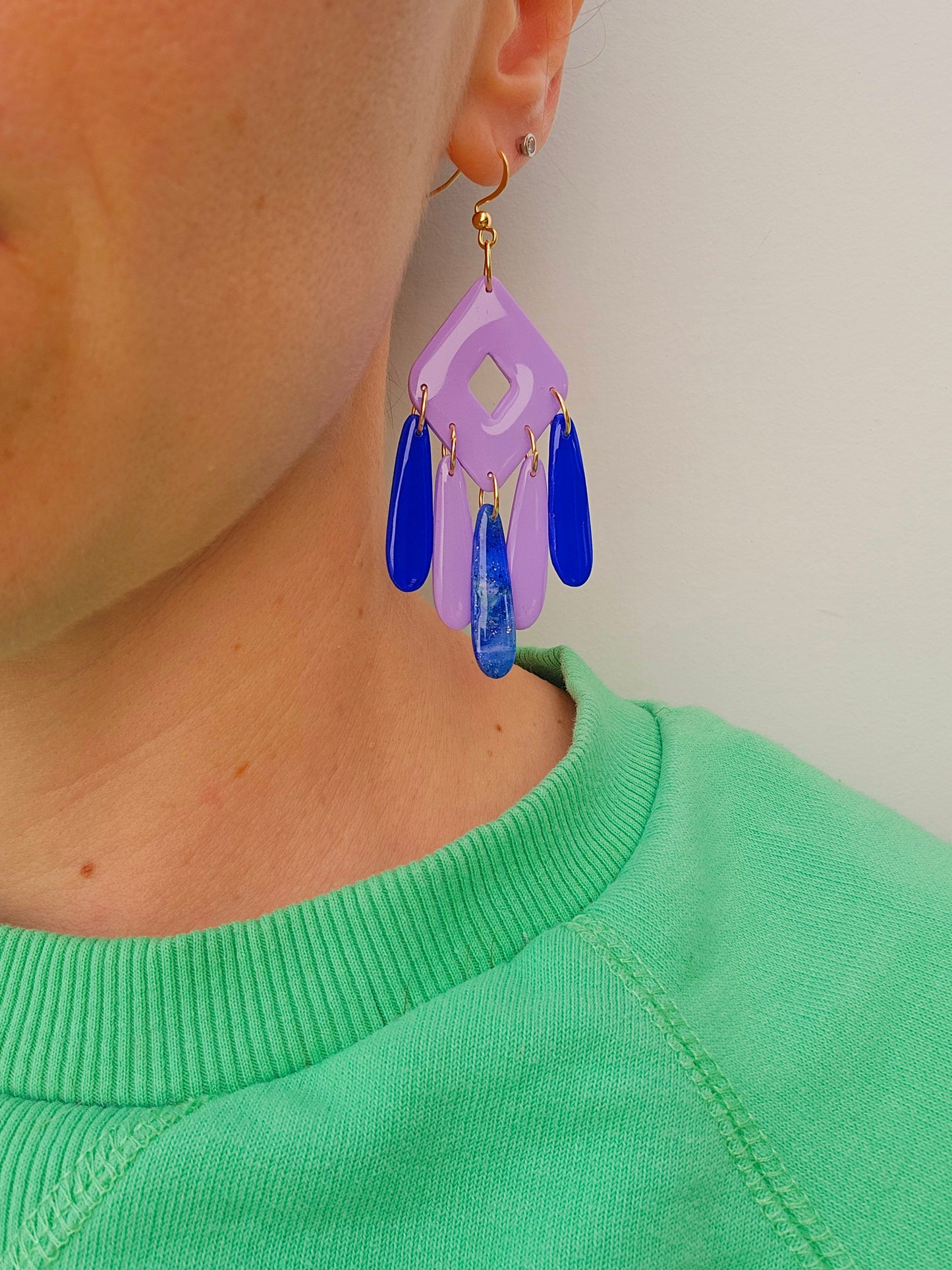 LES AMULETTES - Boucles d'oreilles - Lila et bleu