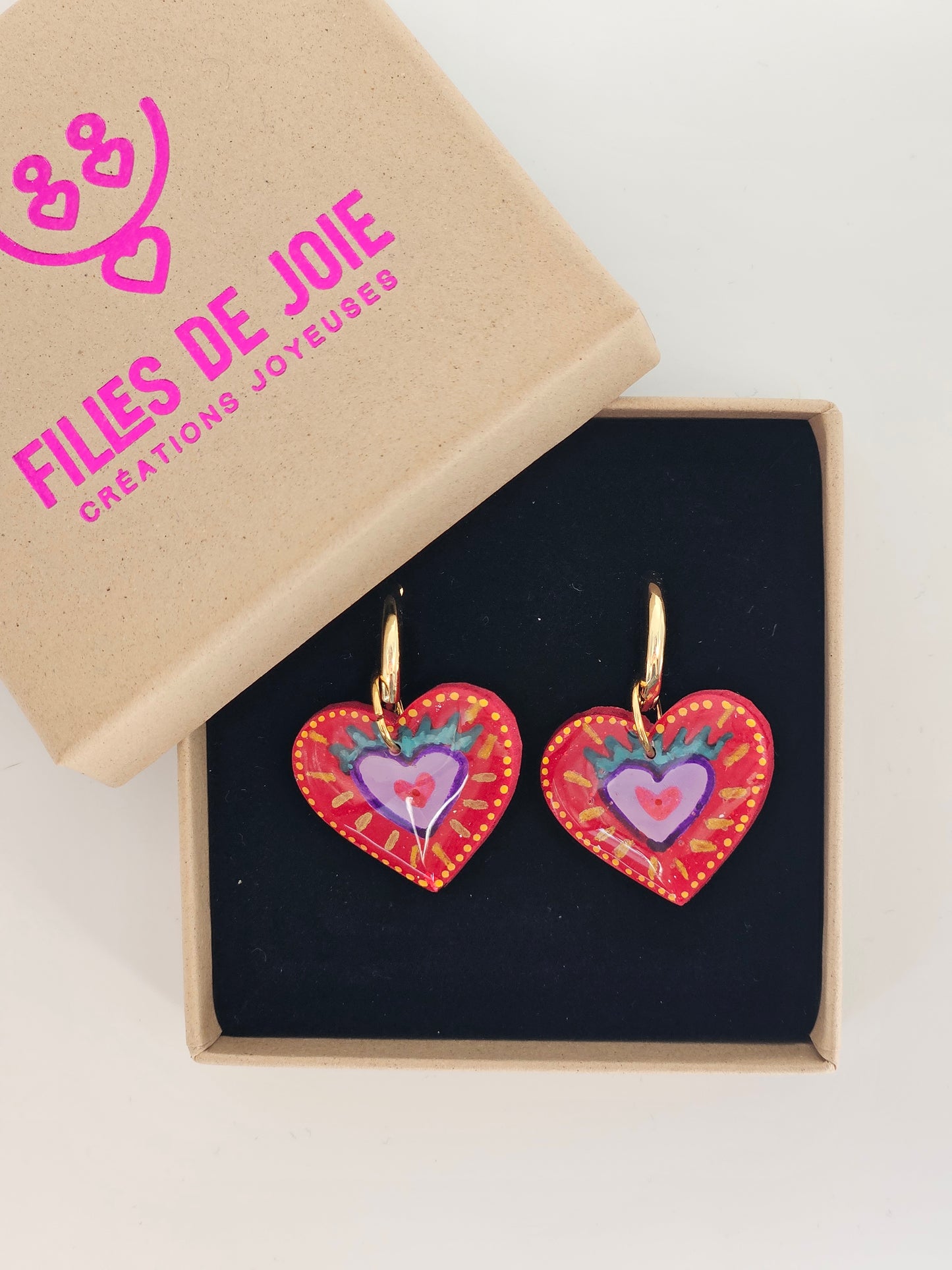EX-VOTO - mini créole au coeur lila