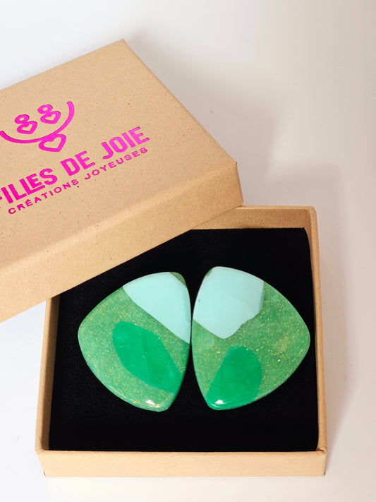 80'S PARTY - Les boucles puces d'oreilles XL - Vert punch