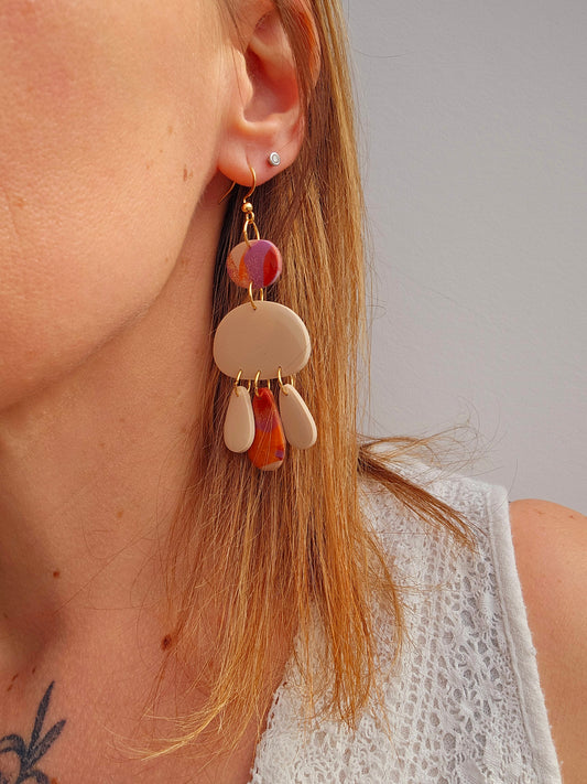 LES AMULETTES - Boucles d'oreilles - Couché de soleil au Sahara