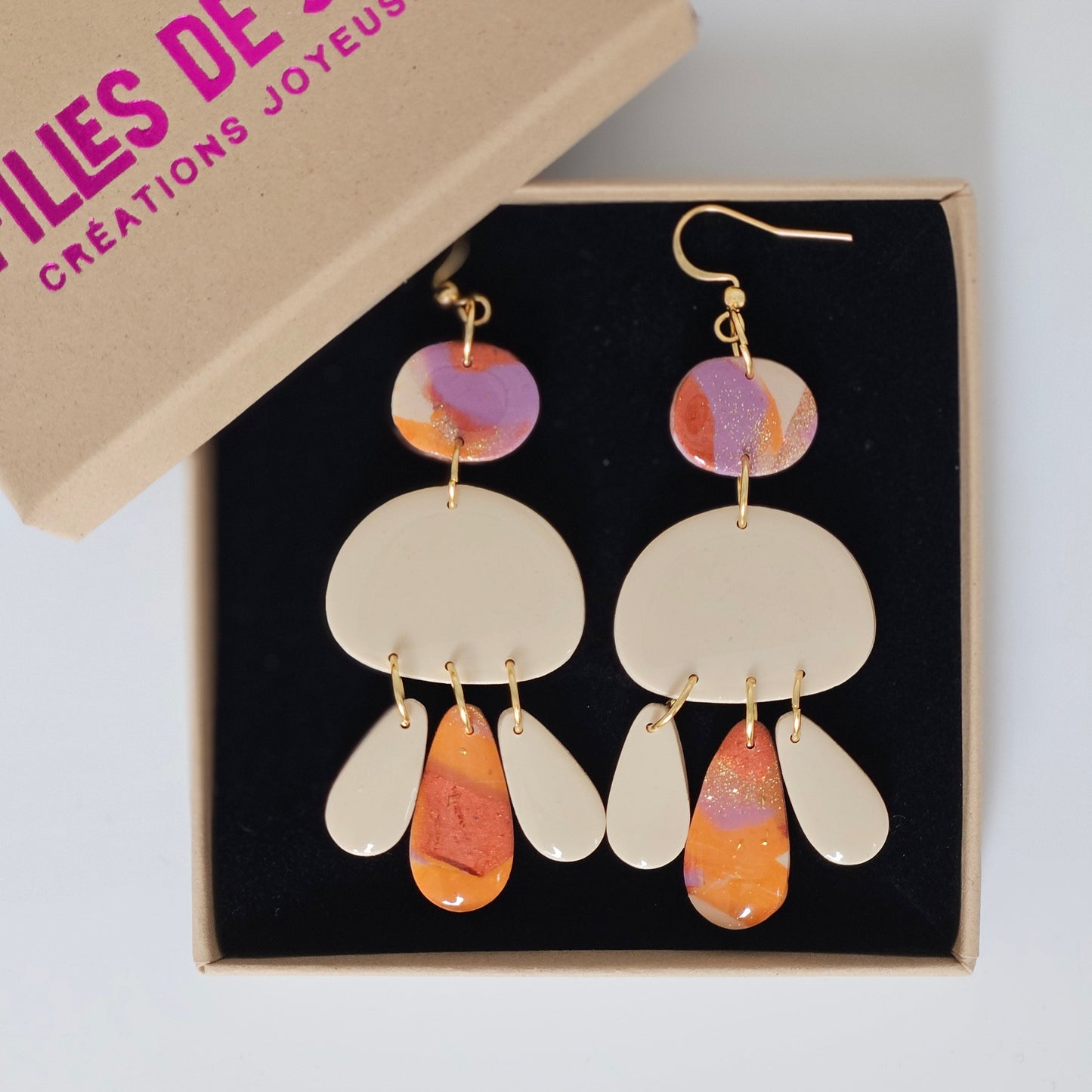 LES AMULETTES - Boucles d'oreilles - Couché de soleil au Sahara