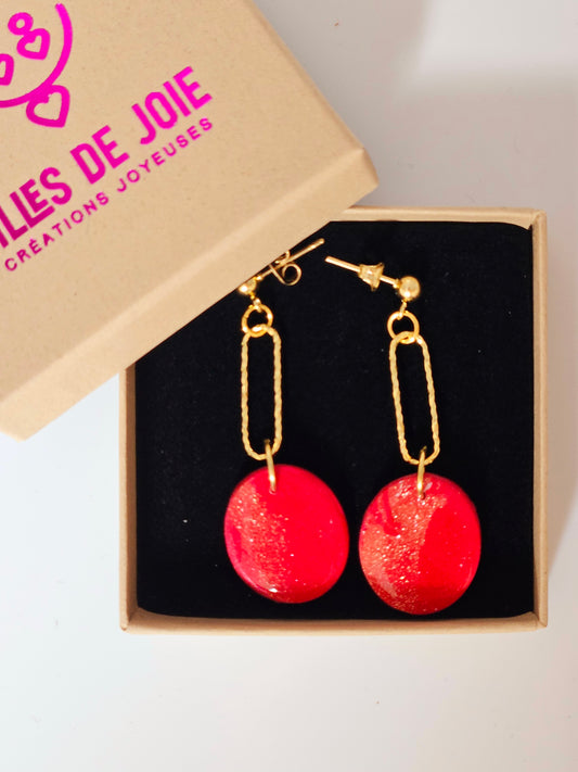 LES MINI-BELLES- Boucles d'oreilles - Rouge passionné