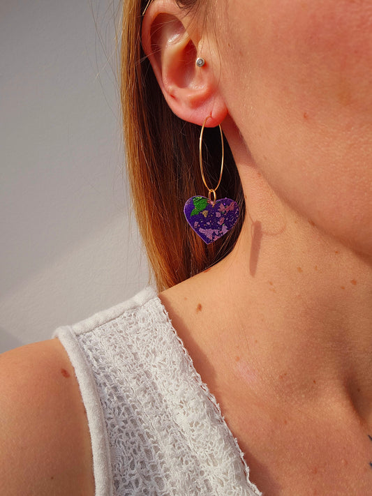 QUE DU LOVE - Boucles d'oreilles - Coeur arlequin