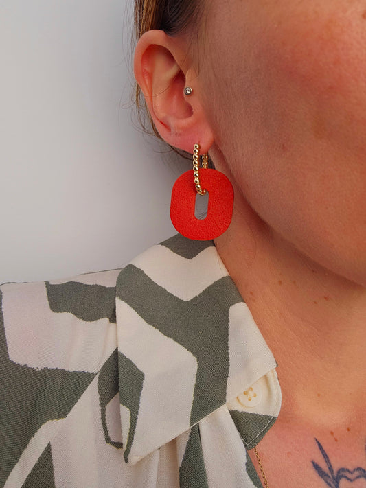 HAPPY PILLS L - Boucles d'oreilles interchangeables - Terracotta mat structuré