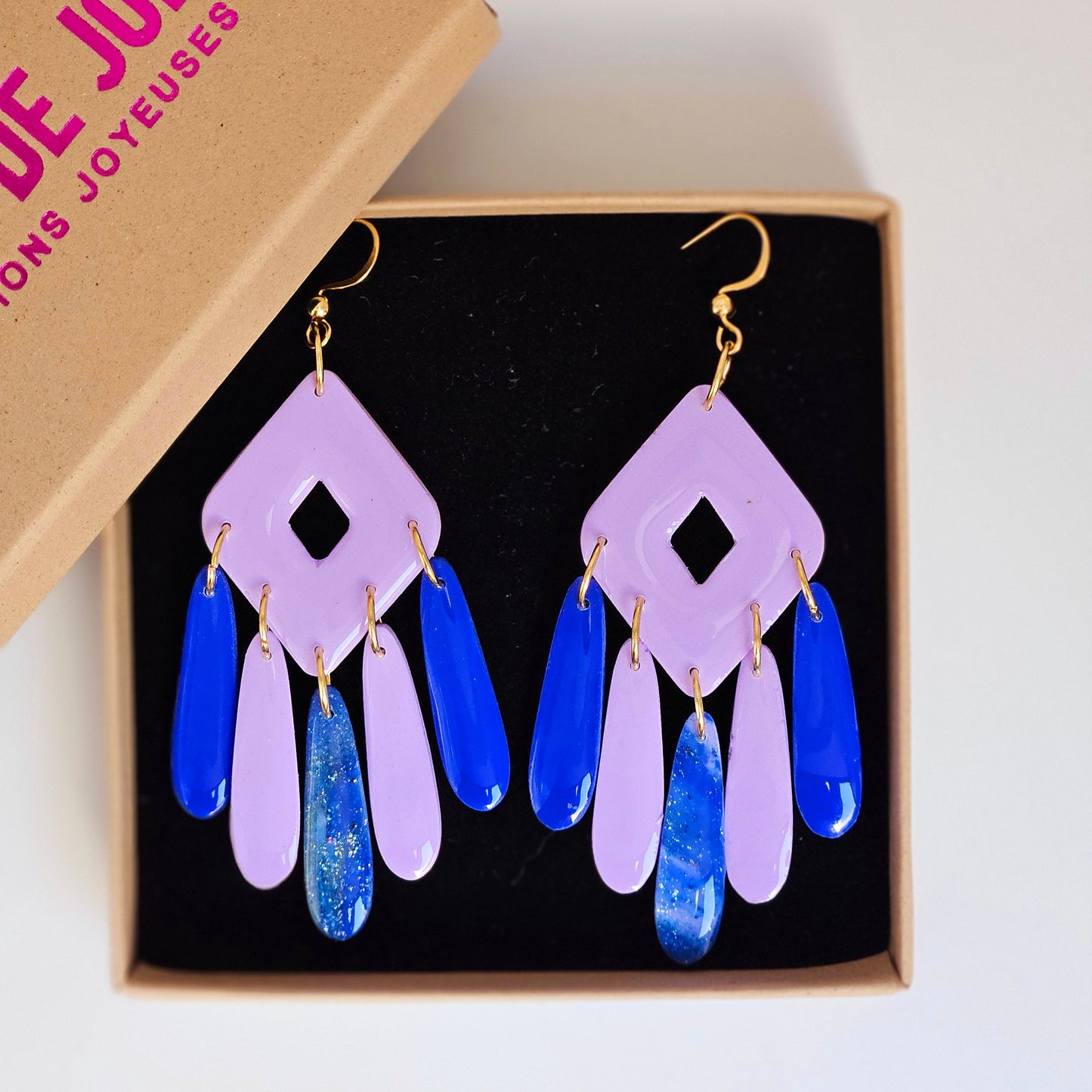 LES AMULETTES - Boucles d'oreilles - Lila et bleu