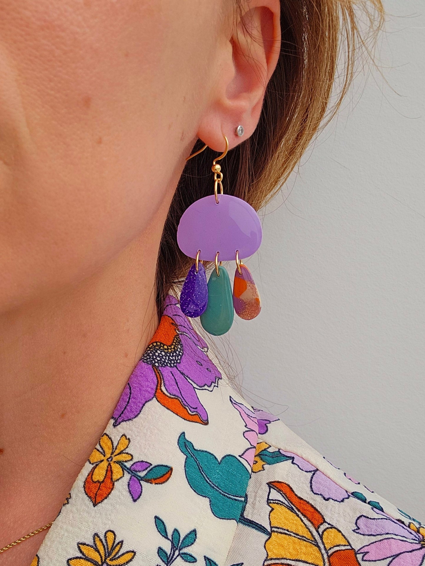 LES AMULETTES - Boucles d'oreilles - Lila pétillant