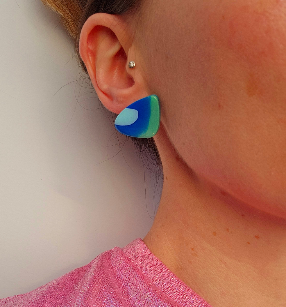 80'S PARTY - Les boucles puces d'oreilles - Blue by you
