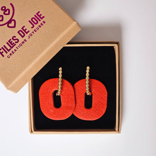 HAPPY PILLS L - Boucles d'oreilles interchangeables - Terracotta mat structuré