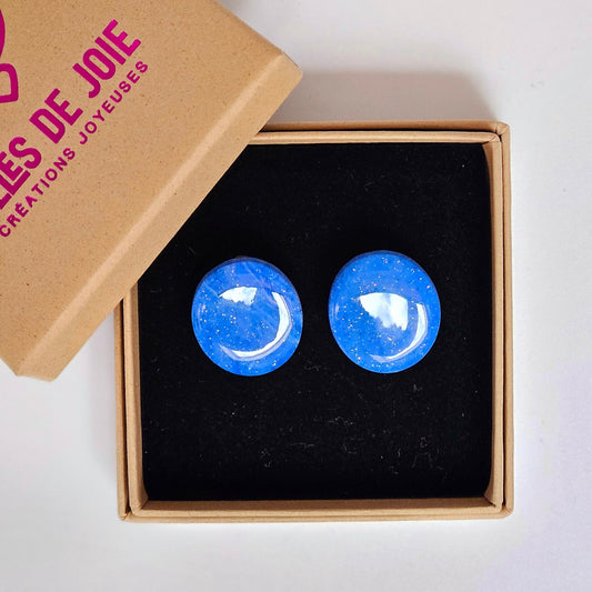 LES MINI-BELLES - Puces d'oreilles - Bleu cosmic