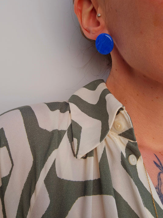 LES MINI-BELLES - Puces d'oreilles - Bleu cosmic