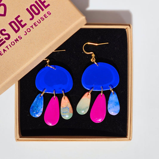 LES AMULETTES - Boucles d'oreilles - Bleu profond