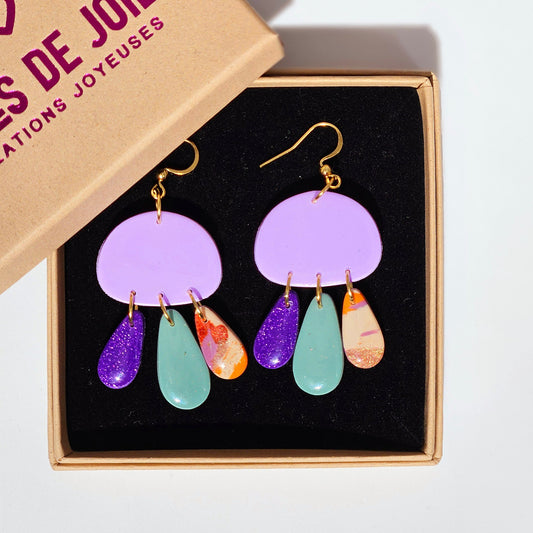 LES AMULETTES - Boucles d'oreilles - Lila pétillant