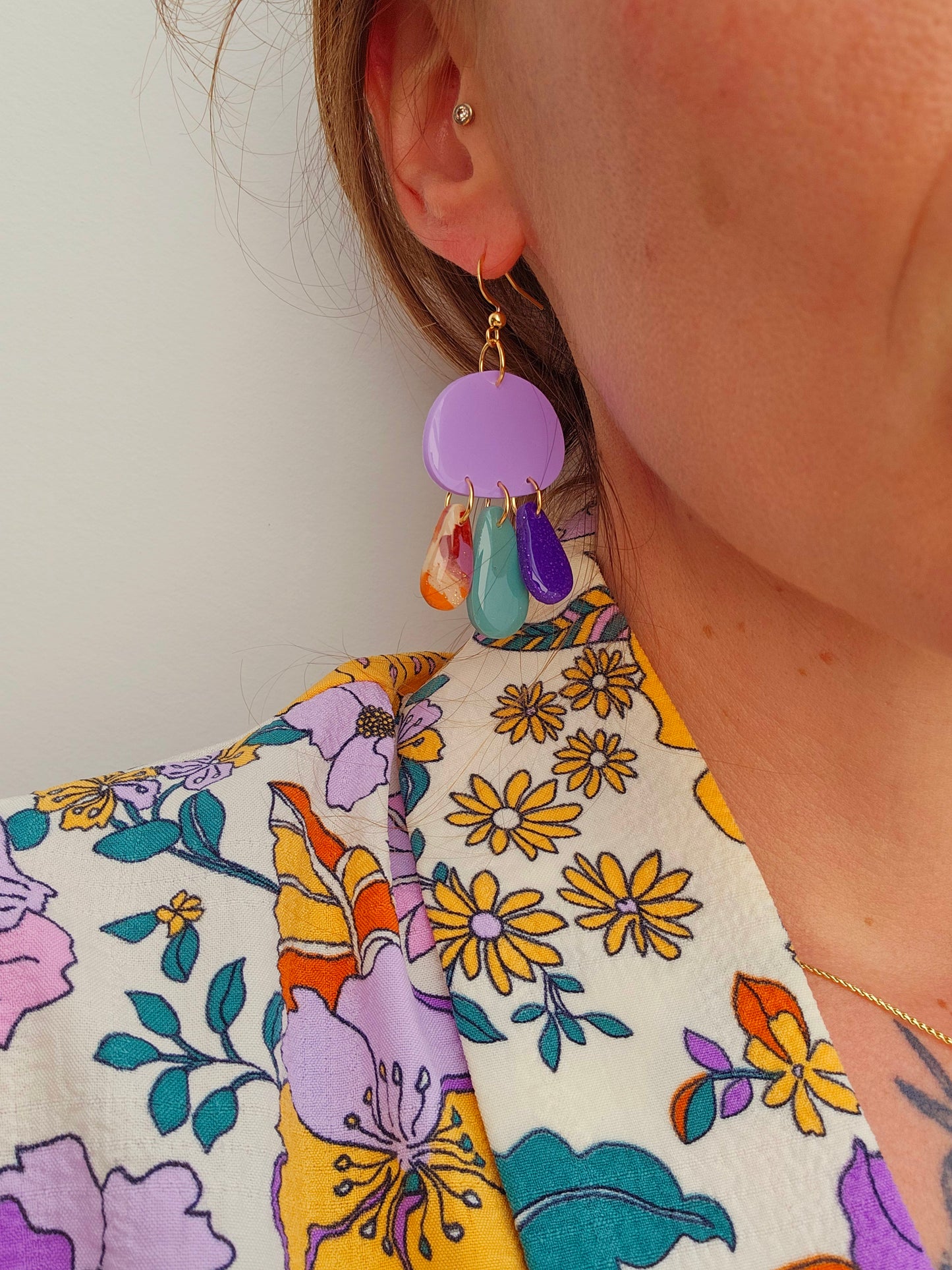 LES AMULETTES - Boucles d'oreilles - Lila pétillant