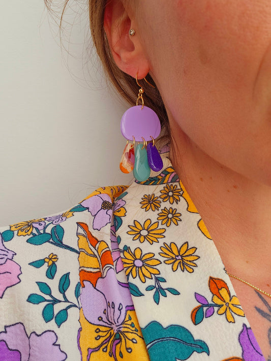 LES AMULETTES - Boucles d'oreilles - Lila pétillant